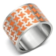 thumbnail image 1 of High Polished No Plating Stainless Steel Ring with Epoxy, Orange - Size 5, 1 of 1