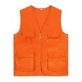 thumbnail image 2 of Zylarhe Men's Fishing Vest Outdoor Field Emergency Pocket Jacket for Adventure Work Orange XXXL, 2 of 4