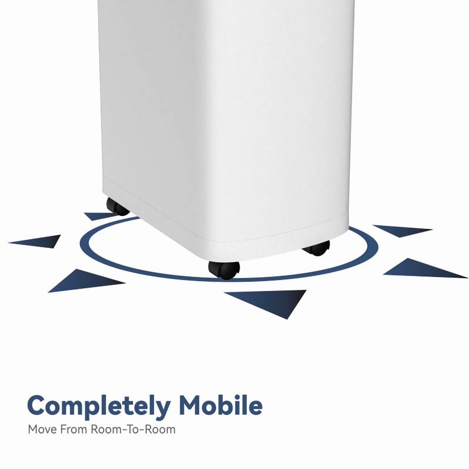 AUKTOPT 8 Gallon Motion Sensor Trash Can with Wheels, Stainless Steel Automatic Garbage Bin with Sliding Row Up Lid, Touchless Hands-Free Soft-Close, White