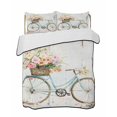 thumbnail image 2 of Quilts Twin XL Size, Vintage Floral Bicycle Soft Comforter Bedding Set for Bed, Spring Farmhouse Bird Wood Lightweight Quilted Bedspread with Pillow Cover(2 Pieces) for All Season, 68x98 Inch, 2 of 6