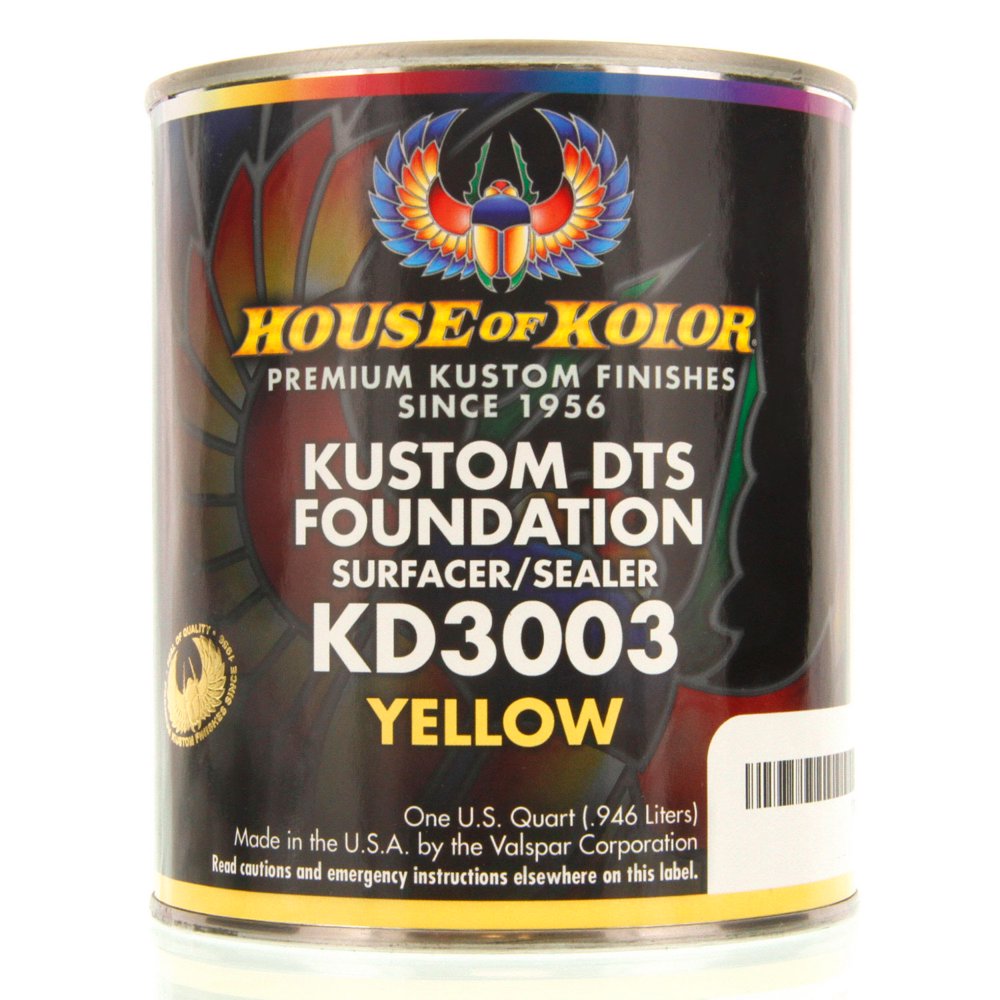 1 QUART YELLOW Color KD3003 House of Kolor DTS Auto Surfacer Sealer