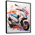 thumbnail image 2 of Designart "Sporty Speedster White Scooter" Scooter Floater Framed Wall Decor, 2 of 7