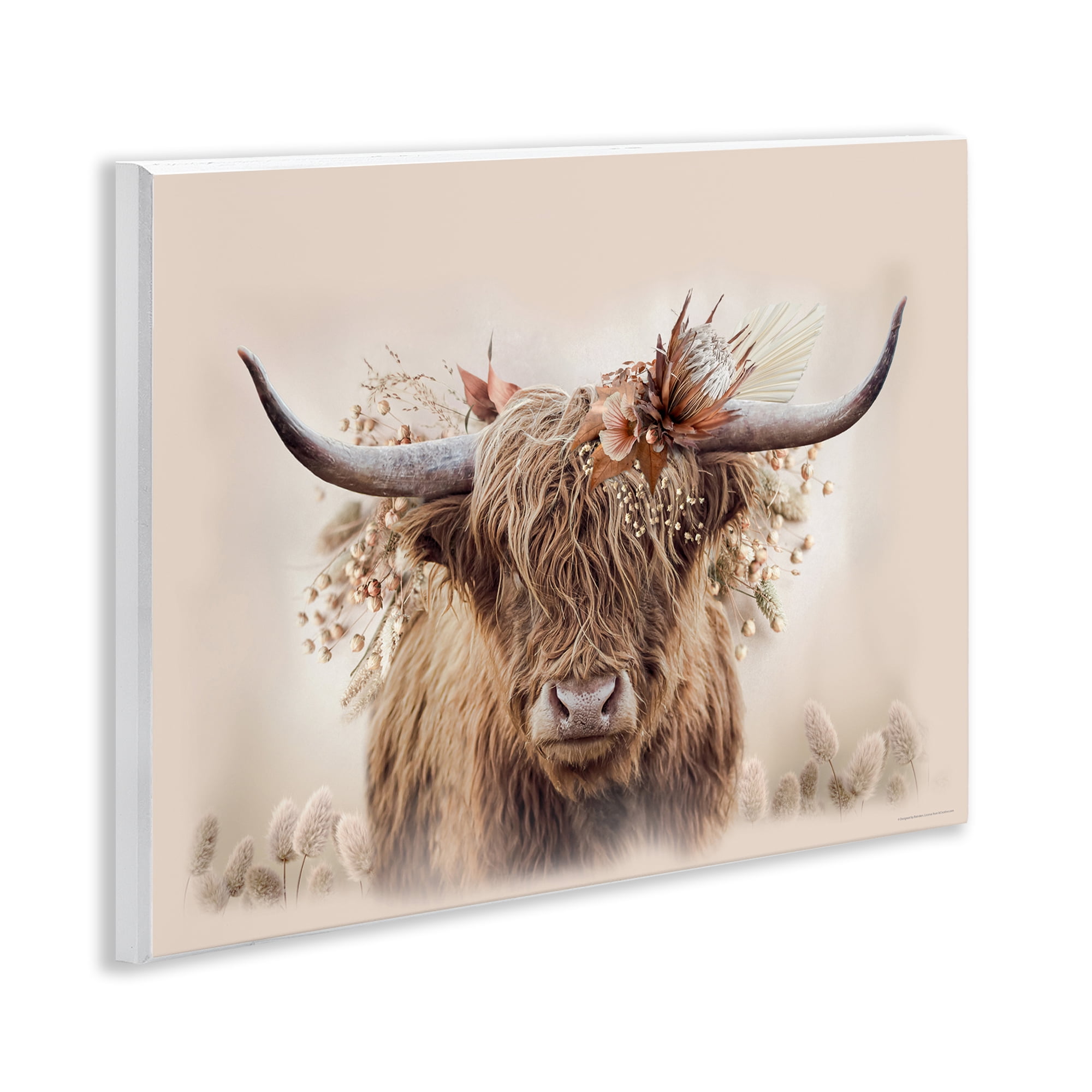 Stupell Industries Peachy Pastel Cattle Animals Painting Unframed Art Print Wall Art, 14 x 11