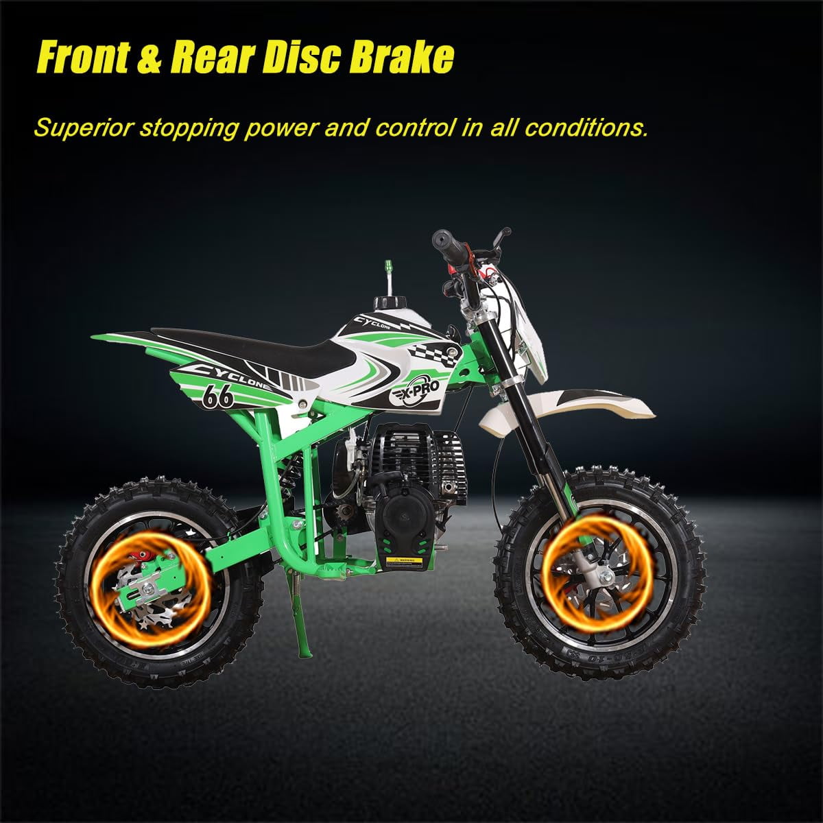 X-Pro Brand New Cyclone 40cc Gas Pit Dirt Bike, 4 Stroke Mini Bicycle for Kids with Pull Start