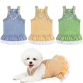 thumbnail image 1 of XS Vestidos para perros Niña Ropa para mascotas Falda de princesa a cuadros Primavera Verano Tutu Vestidos de fiesta de cumpleaños de encaje, 1 of 5