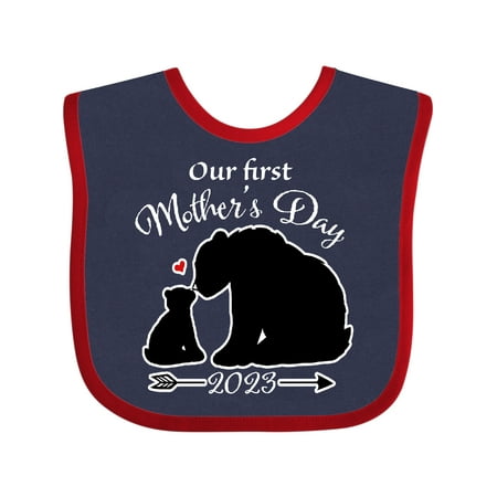 

Inktastic Bears Our First Mother s Day 2023 - Bear Silhouette Gift Baby Boy or Baby Girl Bib