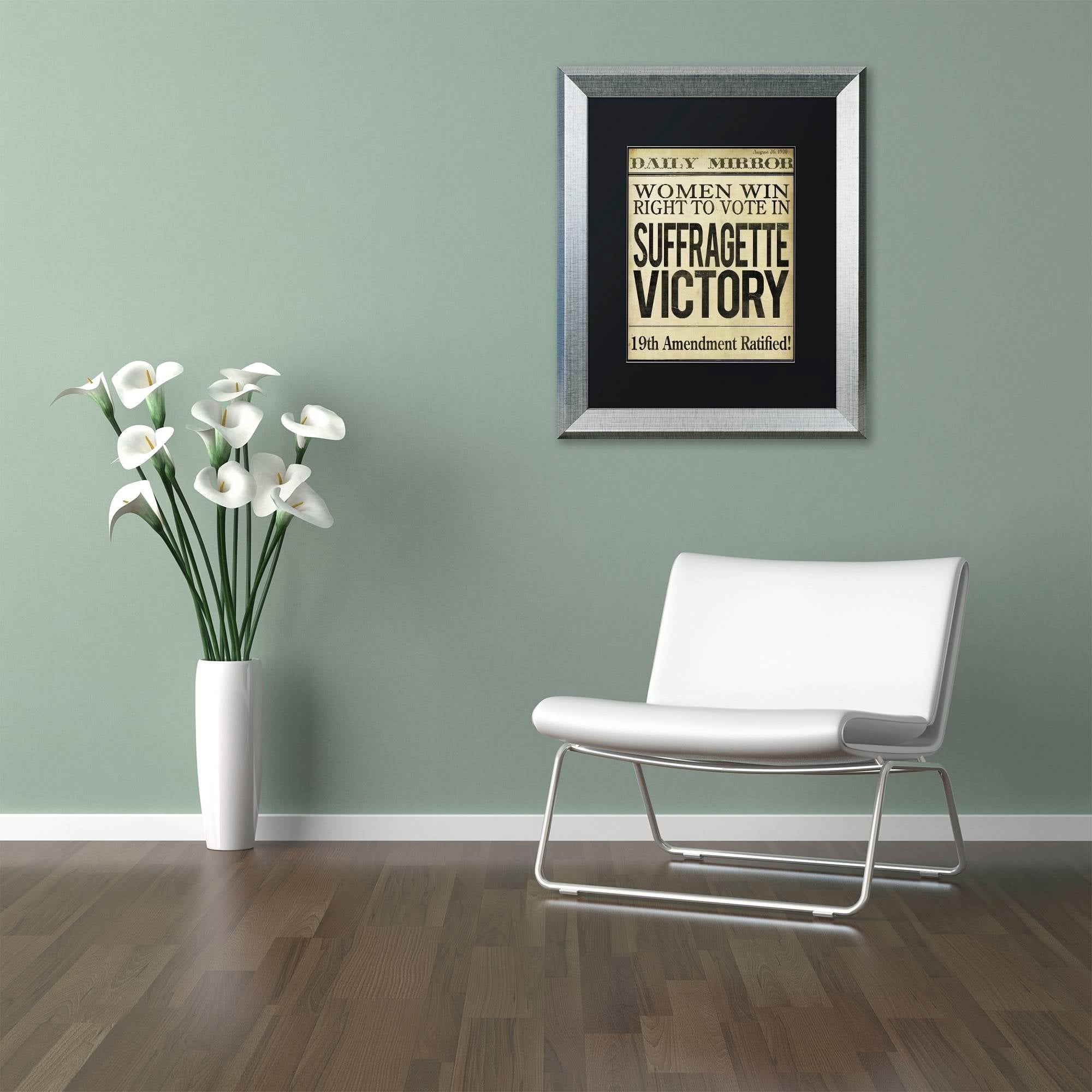 Trademark Fine Art "Women?s Right to Vote" Canvas Art by Color Bakery Black Matte, Silver Frame