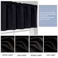 thumbnail image 3 of OVZME Black Blackout Valance for Window 14 Inches long, Small Window Kitchen Valance Curtain, Rod Pocket Cafe Valance for Living Room Bedroom Bathroom Laundry Basement, 60"W x 14"L, 1 Piece, 3 of 8