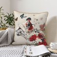 thumbnail image 4 of KLL Floral Leopard Butterflies Decorative Throw Pillow Covers Velvet Soft for Couch Sofa Bedroom Living Room Outdoor (No pillow core)- 20"x20", 4 of 5