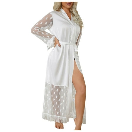 Yuhangmm Sexy Lace Pajamas See Through Pajamas Home Service Lingerie with Stockings