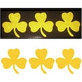 thumbnail image 1 of 3X Gold Shamrock 3-Leaf Trèfle 2" Or Riche Chanceux Réfléchissant Décalcomanies Vinyle Autocollant Sécurité Nuit, 1 of 2
