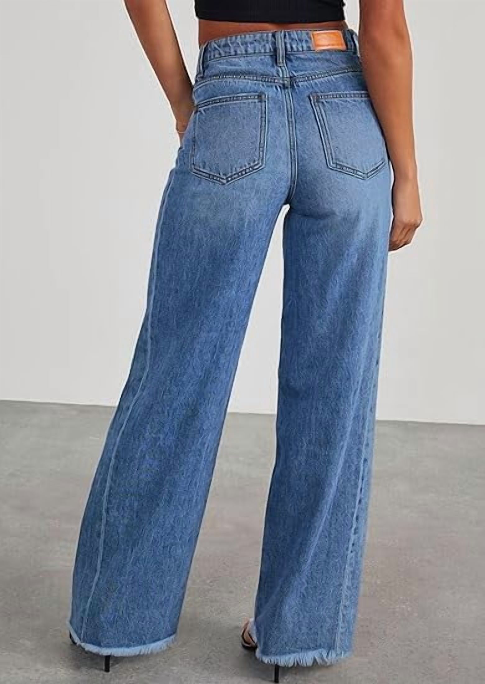 Prettygarden Women's Wide Leg Jeans, High Waisted, Acid Wash photo 3
