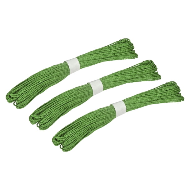 Rafia Rayas Papel Cuerda Oscuro Verde 28m Longitud Unique Bargains Mano Hecho para Bricolaje