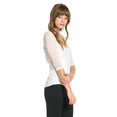 thumbnail image 2 of Fashion Secrets Junior's Sheer Chiffon Bolero Shrug Jacket Cardigan 3/4 Sleeve (X-Large, Ivory), 2 of 3