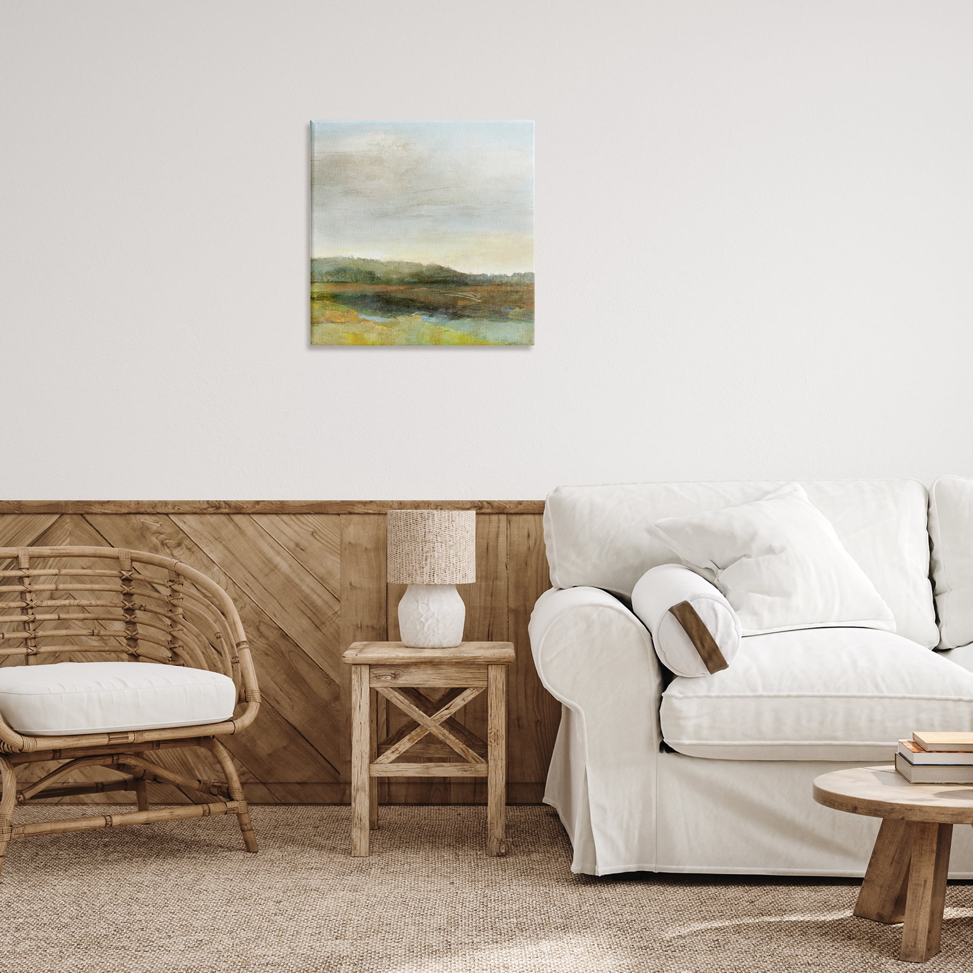 Stupell Industries Warm Summer Meadow Hills Landscape & Nature Painting Wrapped Canvas Art Print Wall Art, 24 x 24
