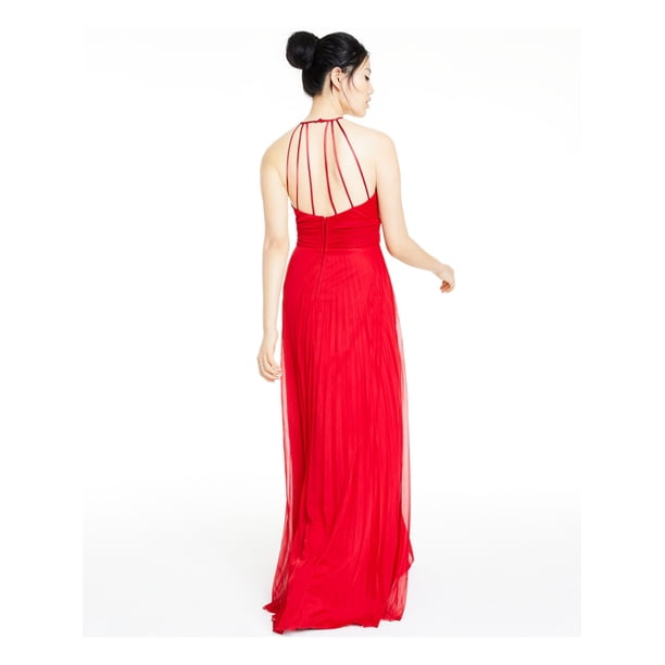 B DARLIN Womens Red Embellished Sleeveless Halter Full-Length Prom Fit +  Flare Dress 0 - Walmart Business Supplies