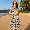 thumbnail image 4 of Disketp Dachshund para Vestido de Manga Corta para Mujeres, Vestidos de Verano para Mujeres, Casual y Holgado para la Playa, 4 of 6