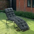 thumbnail image 4 of Gymax Set of 4 73'' Lounge Chaise Cushion Padded Recliner Cushion Grey, 4 of 10