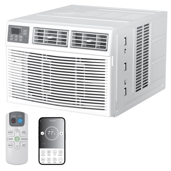 TABU 8000 BTU Window Air Conditioner with Heat, Window AC Unit & Heater Combo with APP & Remote Control, Up to 550 Sq. Ft.