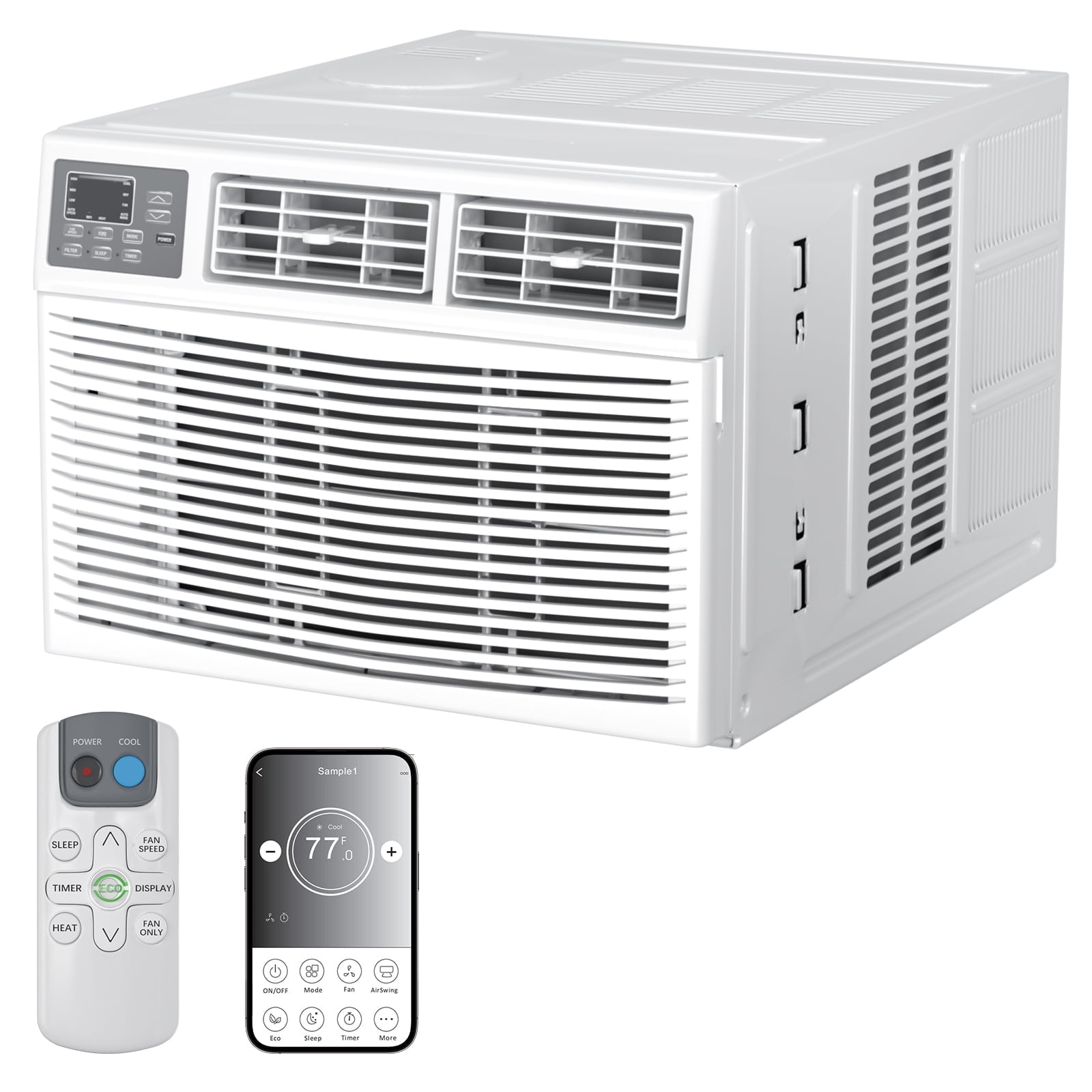 TABU 8000 BTU Window Air Conditioner with Heat, Window AC Unit & Heater Combo with APP & Remote Control, Up to 550 Sq. Ft.