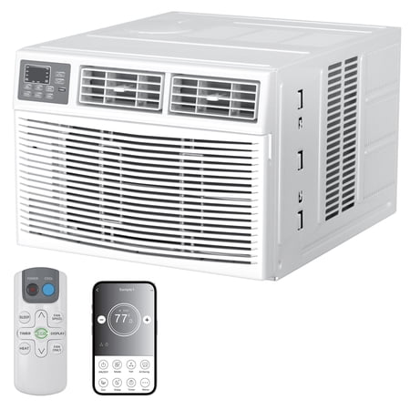 TABU 8000 BTU Window Air Conditioner with Heat, Window AC Unit & Heater Combo with APP & Remote Control, Up to 550 Sq. Ft.