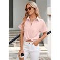thumbnail image 6 of Womens Short Sleeve Button Down Shirt Pink XL, 6 of 7