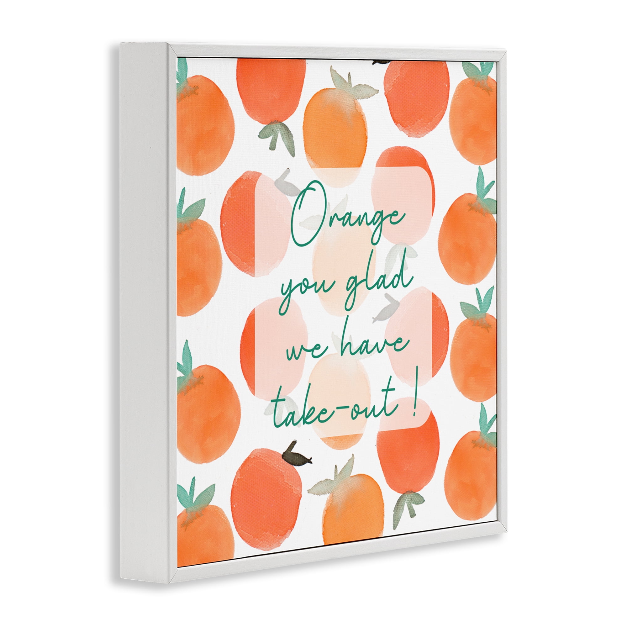 Stupell Industries Orange You Glad White Framed Giclee Art, design by Emily Navas