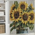 thumbnail image 6 of Patifu Vase Sunflowers Cross Stitch Shower Curtain 100% Polyester with Hooks 69"x72, 6 of 7
