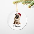 thumbnail image 3 of Personalized Pug Ceramic Ornament, Unique Dog Christmas Ornaments Gift, Custom Name Pug Ornament, Hanging Xmas Tree Decor, 3 of 6