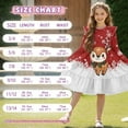 thumbnail image 6 of FKELYI Ruffled Long Sleeve Dress for Girl Christmas Reindeer Snowflake Print A-Line Pleated Twirly Dress Crew Neck Flowy Holiday Dresses for Kids Fall Outfits, 9-10 Y, 6 of 6