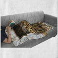 thumbnail image 6 of Chest Soft Flannel Fleece Throw Blanket, Wealth Themed Gold Coins Kings Ransom Wooden Box Pirate Treasure Picture, Cozy Plush for Indoor and Outdoor Use, 70" x 90", Umber Earth Yellow, by Ambesonne, 6 of 6