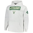 thumbnail image 2 of Men's Profile Giannis Antetokounmpo Ash Milwaukee Bucks Big & Tall Player Double Face Tri-Blend Pullover Hoodie, 2 of 3
