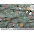 thumbnail image 3 of Soimoi Polyester Crepe Fabric Flag,Treasure Box & Pirate Boy Nautical Print Fabric by The Yard 52 Inch Wide, 3 of 3