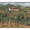 thumbnail image 1 of A la Campagne Labouré Maison Collines Sauge Vert Papier Peint Bordure Rétro Design, Rouleau 15' x 10,5'', 1 of 3