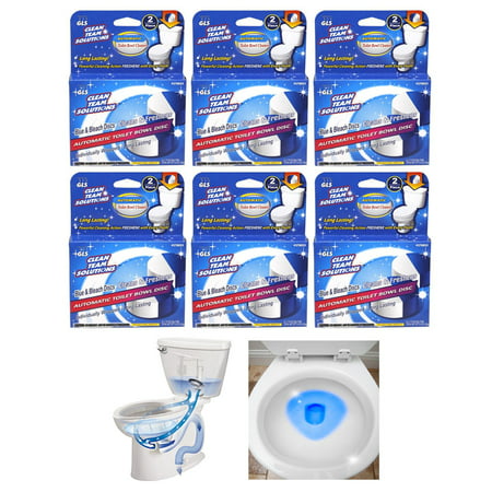 12 Pc Automatic Toilet Discs Bleach Cleaner Bowl Flush Tablet Tank Stain
