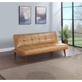 thumbnail image 2 of Jenson Upholstered Tufted Convertible Sofa Bed Saddle Brown, 2 of 12