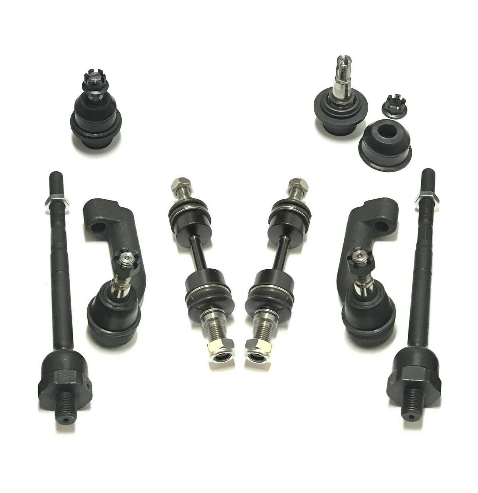 8 Pc Suspension Steering Kit Inner & Outer Tie Rod Ends Front Lower
