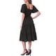 thumbnail image 3 of Vestido Midi Boho de Allegra K para Mujer, con escote cuadrado, mangas cortas, diseño en capas, fluido y con fruncidos, color negro, talla S, 3 of 5