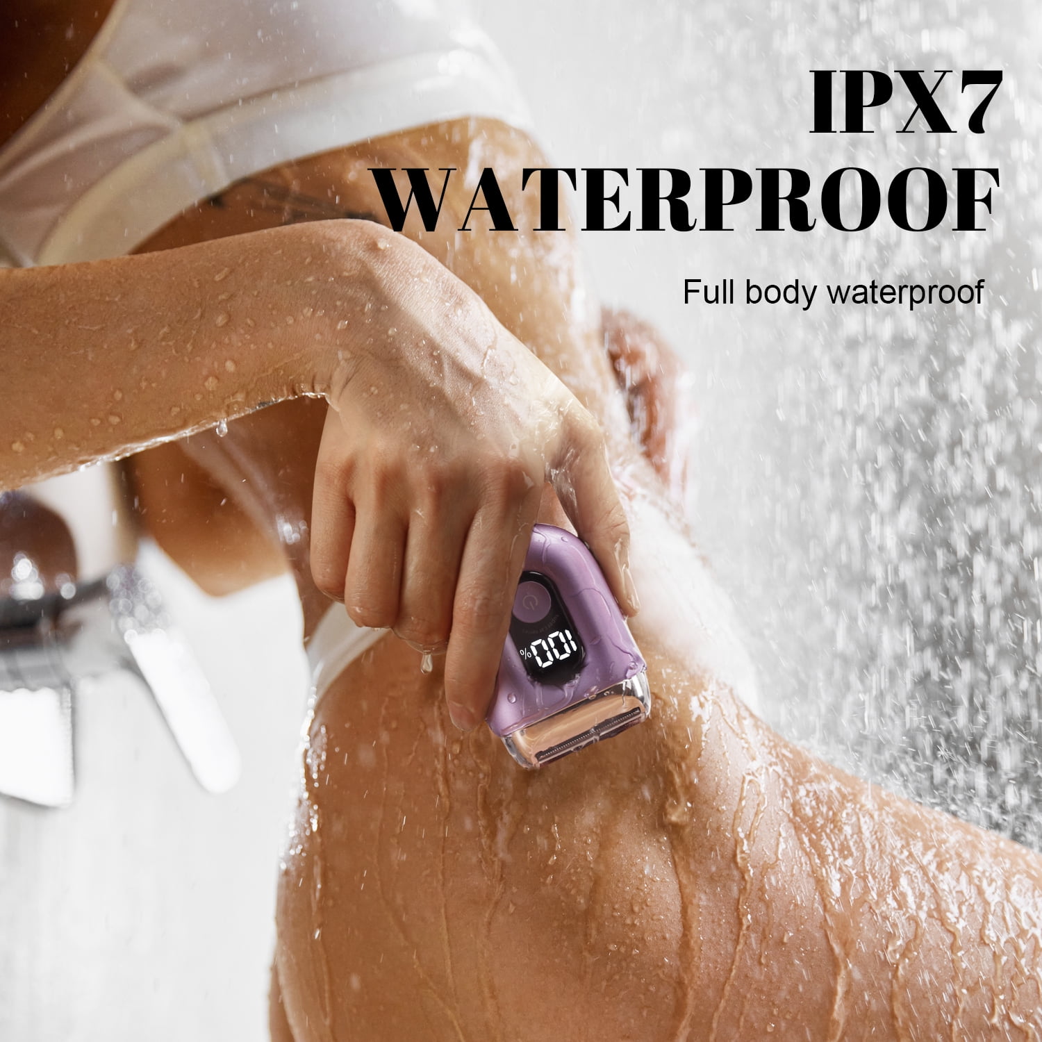 Nogroa Electric Razor for Women: Mini Electric Foil Shaver with IPX7 Waterproof Led Display - Rechargeable Bikini Trimmer - Cordless Portable Body Hair Trimmer for Underarm Leg Arm Face, Purple