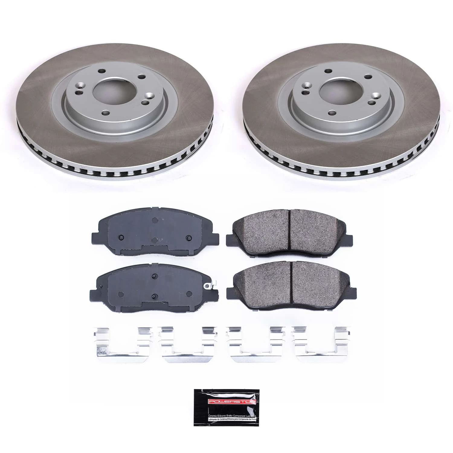 PowerStop Front Semi-Coated Rotor and Low-Dust Ceramic Brake Pad Kit SC6951
