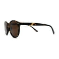 thumbnail image 3 of Mens Polarized Iconic Keyhole Horn Rim Hipster Sunglasses Shiny Tortoise Brown, 3 of 4