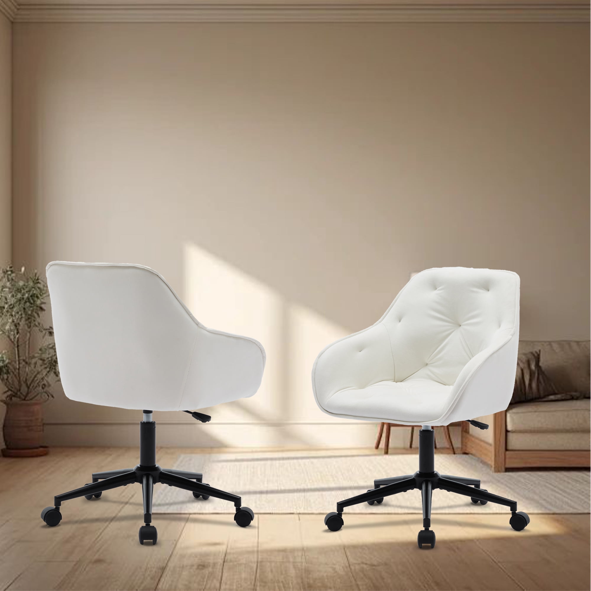 Elegent Velvet Office Chair with Wheels