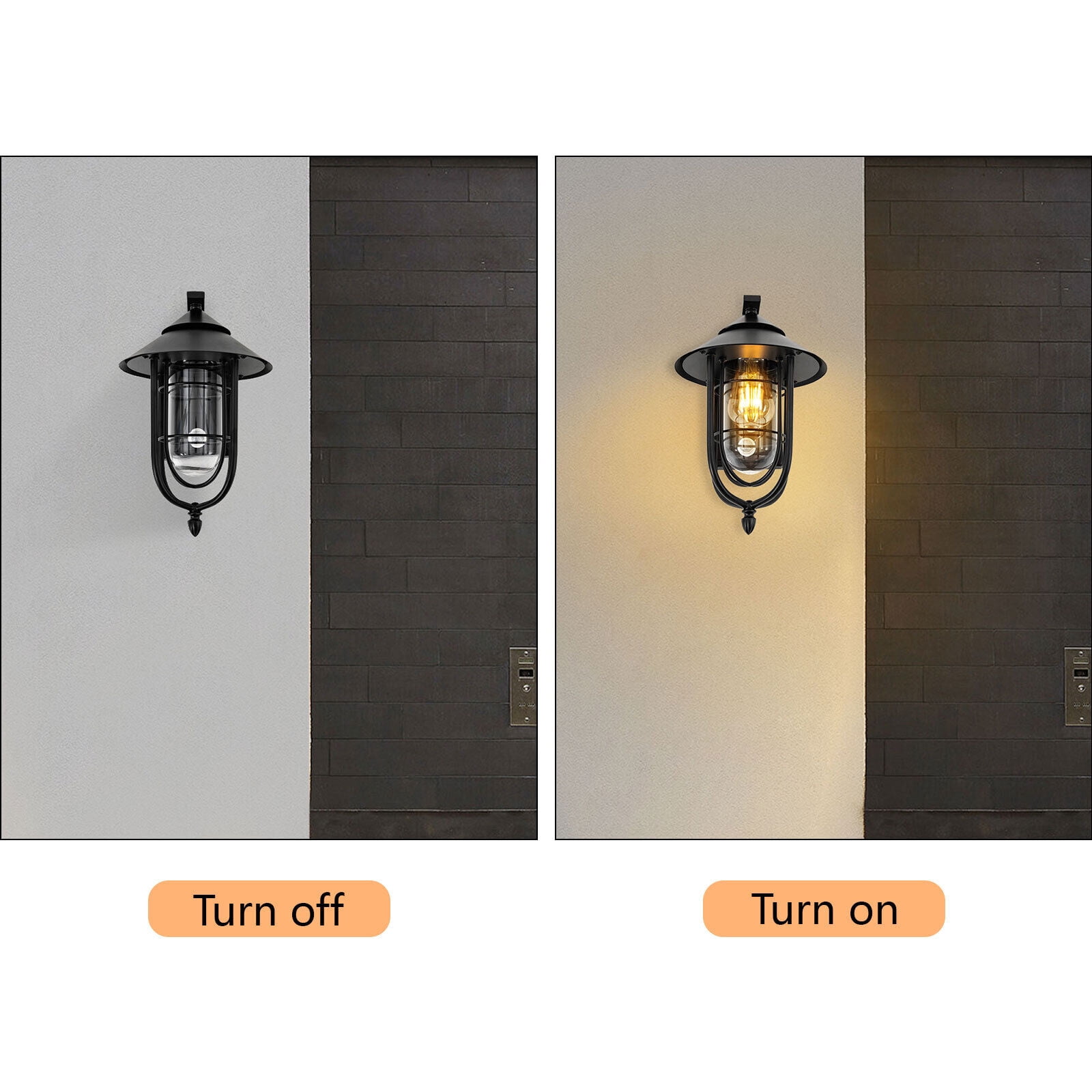 Miumaeov Motion Sensor Outdoor Wall Light Waterproof Dusk to Dawn Exterior Porch Sconce Light Fixture Wall Lanterns with Seeded Glass Outside Lamp