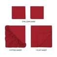 thumbnail image 3 of BNM Egyptian Cotton 300 Thread Count Sheet Set, King, Red, 3 of 10