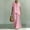 Pink, variant on Women's Linen-Blend Short Sleeve Asymmetric Tunic & Wide Leg Pants 2-Piece Set Casual Summer Daily Vacation Outfit Trendy Going Out Suits for Womens Black L