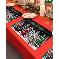 thumbnail image 4 of Merry Christmas Winter Placemats Set of 1 Red Green Plaid Leopard Xmas Tree Black Heat Insulation Washable Place Mats, Rustic Non-Slip Table Mats for Dining Table Party Kitchen Decor,13x19 Inch, 4 of 4