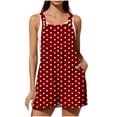 thumbnail image 2 of akafmk Overalls for Women Bib Polka Dots Sleeveless Adjustable Straps Casual Romper with Pockets Cute Daily Summer Outfit, Size XL, 2 of 7