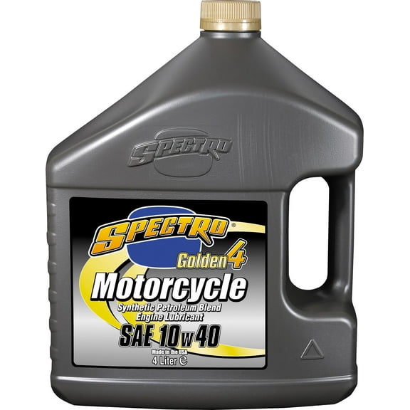 Spectro Golden 4 Synthetic Petroleum Blend Motorcycle Engine Lubricant 10w40 Oil - 4 Liters