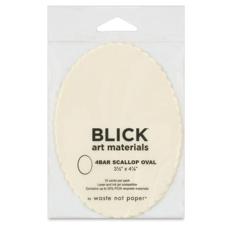 4 Bar Card Size - Blick Stationery - 4 Bar Scallop Card, Soft White, 3-1/2