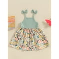 thumbnail image 3 of FEORJGP Kids Baby Girl Summer Dress 12M 18M 2T 3T 4T 5T Toddler Sleeveless A-Line Dress Casual Dress Bow Strap Floral Print Cami Dress Infant Fashion Cute Sweet Clothes for Party Vacation Daily, 3 of 7